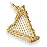 Bijou musique pendentif en plaqu� or : harpe