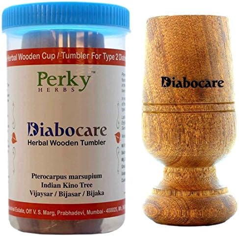 #1 Ayurvedic Herb for Sugar Support - Diabocare Pterocarpus Marsupium Wooden Tumbler / Indian Kino Tree Heartwood Cup / Vijaysar Wood Glass / Bijaka Lower Blood Sugar Levels