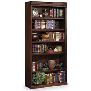 Burnished Oak 72 Six Shelf Bookcase Burnish