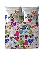 COSTURA Juego De Sábanas Pop Heart (Blanco)