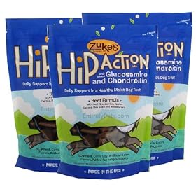3 Packs Zukes Hip Action Jerky Naturals BEEF-3lb by 