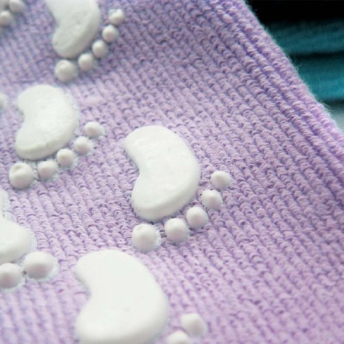 kilofly Non-Skid Cotton Gripper Socks [3 Pairs Set, Purple, Light Purple & Jade]