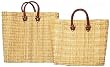 Moroccan Straw Summer Beach / Shopper / Tote Bag Set of 2 Large=20"x18"x7"