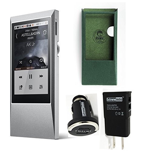 Astell &amp; Kern AK Jr. High Resolution Music Player with Green Leather Case &amp; Portable DAP Charger Kit