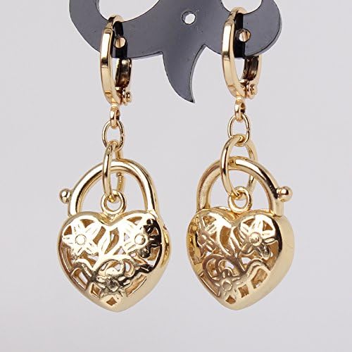 GDSHOP High Quality Antique 14K Gold Plated Engagement Earings Swiss Cubic Zirconia Dangle Drop Earrings Ladies