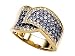 Carlo Viani&reg; Ring / Band in Yellow Gold with Round Diamonds and Tanzanites