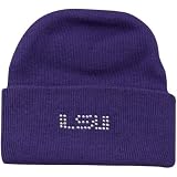 NCAA LSU Tigers Newborn Girls Purple Rhinestone Knit Beanie-