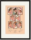 Black Framed/Matted Print 17x23, Russian Hats and Hairstyles #1