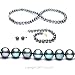 Jewelry : Freshwater Cultured Pearls 3-Pc Set 18 Inches 1-Strand 7-8mm Black Pearl Necklace & 7-7.5 Inches 7-8mm Black Pearl Bracelet & 7-8mm Black Pearl Earrings