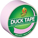 Duck Brand 240976 Color Duck Tape, Baby Pink, 1.88-Inch by 20 Yards, Single Roll