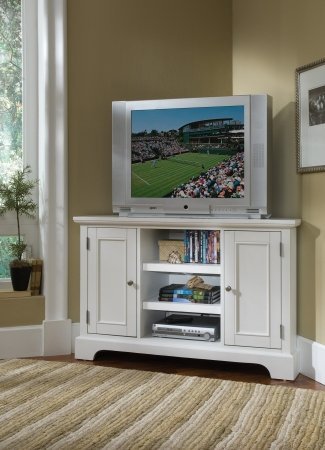 Home Styles Naples Corner TV Stand in White