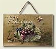 Wood Welcome sign ~ Grapevine Breeze ~ code 024