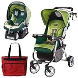 Peg Perego Vela Easy Drive Stroller - Myrto Green Travel System