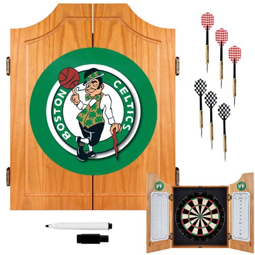 NBA7000-BC - Boston Celtics NBA Wood Dart Cabinet Set