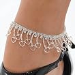 Anklet Bracelet Dangling Hearts 1 Row Stretch Rhinestone Gift item