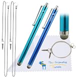 The Friendly Swede (TM) 2 Pack of Micro-Knit Hybrid Fiber Tip Capacitive Stylus Pens 5.2