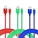 Micro USB Cable, OKRAY 3 Pack Premium 6ft 2M PVC USB 2.0 A Male to Micro B Sync and Charge Cables / Charging Cords for Android, Samsung, HTC, Motorola, Sony, Nokia, Power bank (Red Green Blue)