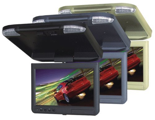 Absolute PFL-1000IRG (GRAY) 10 TFT-LCD Overhead Flip-down Monitor with Built-in IR Transmitter and Remote