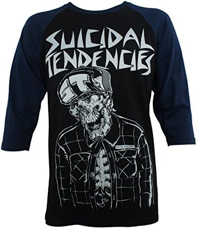 Metal Mulisha Suicidal Tendencies Mens Smash It Skeleton Raglan T-Shirt S