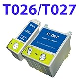 Theluckleds 2 ink print compatible catridge T026 T027 Black/Color fit stylus 810 820 925 C50