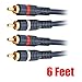 iMBAPrice® Premium 6-Feet Audio Stereo Cable 22AWG Gold Plated 2 RCA M/M Plug Cable 2 M