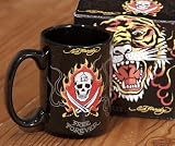 Ed Hardy Tiger & 13 Skull Black Coffee Mug