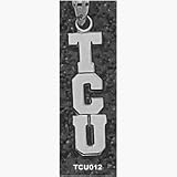 Texas Christian Horned Frogs Vertical TCU 7/8 Pendant - Sterling Silver Jewelry