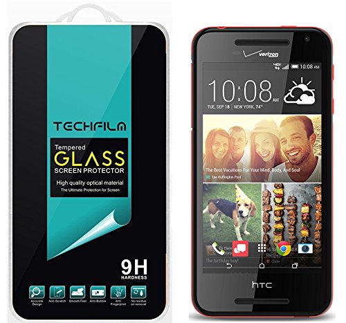 TechFilm®- HTC Desire 612 [Tempered Glass] Screen Protector, Premium Ballistic Glass Round Edge [0.3mm] Ultra-Clear Anti-Scratch, Anti-Fingerprint, Bubble Free, Maximum Screen Protection from Bumps, Drops, Scrapes, and Marks [1 Pack]- Retail Packaging