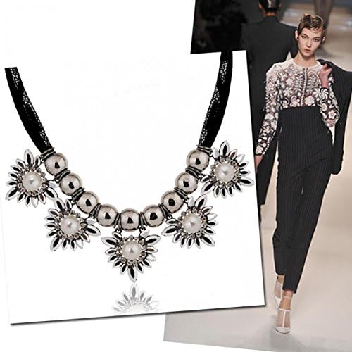 Enter Sandman The New Fashion Ol Pop Necklace Alloy Diamond Pearl Super Flash Rope Short Necklace Europe Eggerated Ornaments