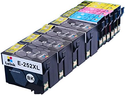 LeInk Replacement Ink Cartridge for EPSON 252 XL High Capacity 10 Pack (4 Black 2 Cyan 2 Magenta 2 Yellow) Compatible with WF3620 WF3640 WF7610 WF7620 WF7110
