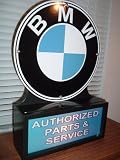BMW Motors Porcelain Lighted Sign