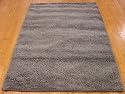 4x6 Gray Hand Knotted Wool Shag Rug