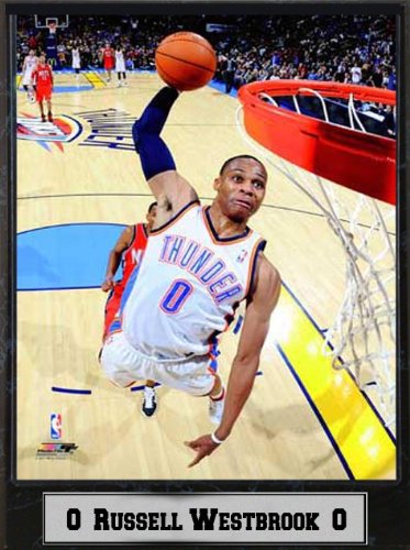 Encore Select 510-BSKOCT0 Oklahoma City Thunder No. 0 Russell Westbrook 9 in. x 12 in. Photo Plaque.