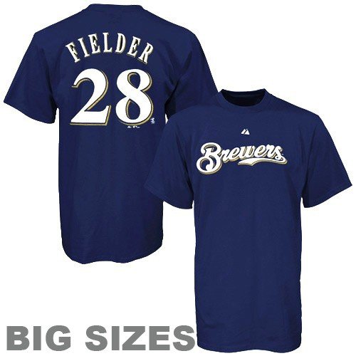 Prince Fielder Milwaukee Brewers Big & Tall Name & Number Tee (Navy, 4X)