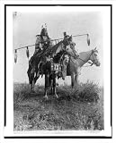 Historic Print (M): [Village criers on horseback, Bird On the Ground and Forked Iron, Crow Indians, Montana]