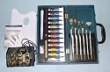 Paint Set With 12 Acrylic Paints and Brushes in Wood Box
