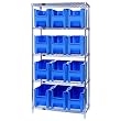 Quantum Storage 5-Shelf Wire Rack with 12 Bins