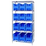 Quantum Storage 5-Shelf Wire Rack with 12 Bins