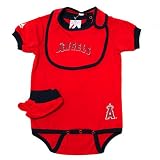 Los Angeles Angels of Anaheim Newborn 3pc Bib and Bootie Set