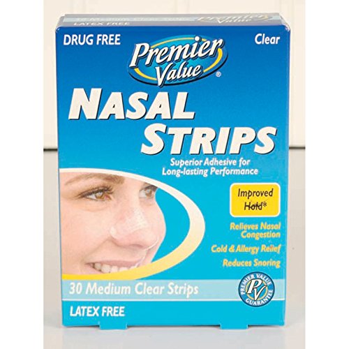 Premier Value Nasal Strips Medium/Clear - 30ct