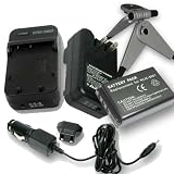 Accessory Power 110-240V KODAK KLIC5001 Equivalent Lithium Ion Battery with One-piece Wall Charger for Select EasyShare & DX Models ** Includes Flexible Mini Tripod, Euro Plug & DC Car Adapter **