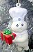 Pillsbury Doughboy Holding Present 4" Christmas Ornament #PI0037