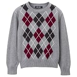 Boys' Cherokee  Argyle Crew Neck Sweater - Grey