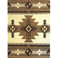 South West Native American Area Rug 5 Ft X 7 Ft Ivory Design # C318