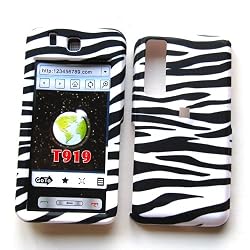 Samsung Behold T919 Rubberized Snap On Protector Image Hard Case Zebra Design