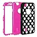 iPhone 6S / 6 Case, E LV iPhone 6S / 6 Case - Deluxe Printed Hard Soft High Impact Hybrid Armor Defender Case for Apple iPhone 6S / 6 with 1 Screen Protector, 1 Stylus and 1 Microfiber Digital Cleaner (Polka Dot Hot Pink)