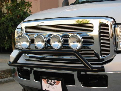 Rampage Products Dual Purpose Grille Guard and Light BarBlack Powder Coat w/ Vehicle Specific MountJeepWrangler1976 to 2006