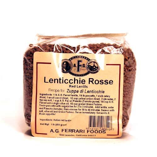 Dried Italian Red Lentils(Lenticchie Rosse) by A.G. Ferrari