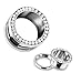 BodyJ4You Plugs Surgical Steel Screw Fit Rim Gemmed Tunnel 10 Gauge - 16mm - 2 Pairs