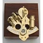 4" Astrolabe Sextant w/ Wooden Box: Nautical Sextent